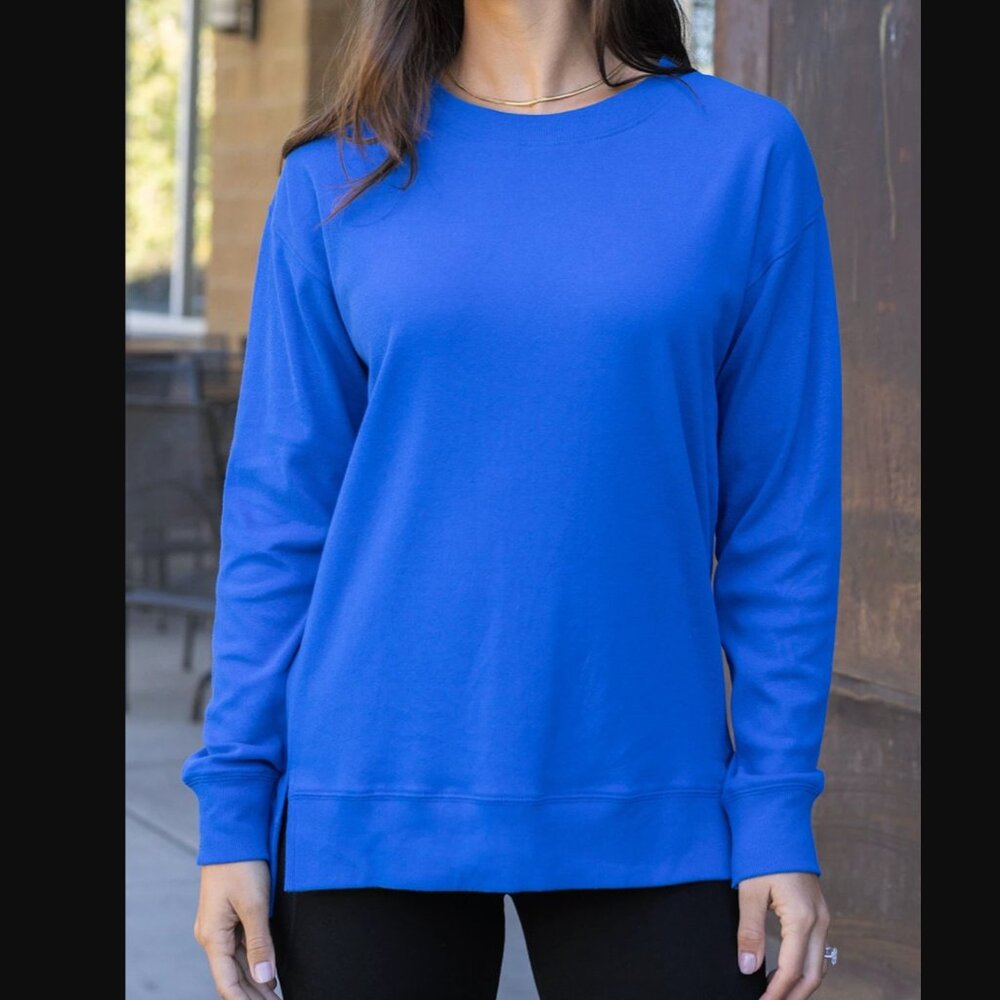 Grace & Lace Original Essentials Long Sleeve Tee in Cobalt